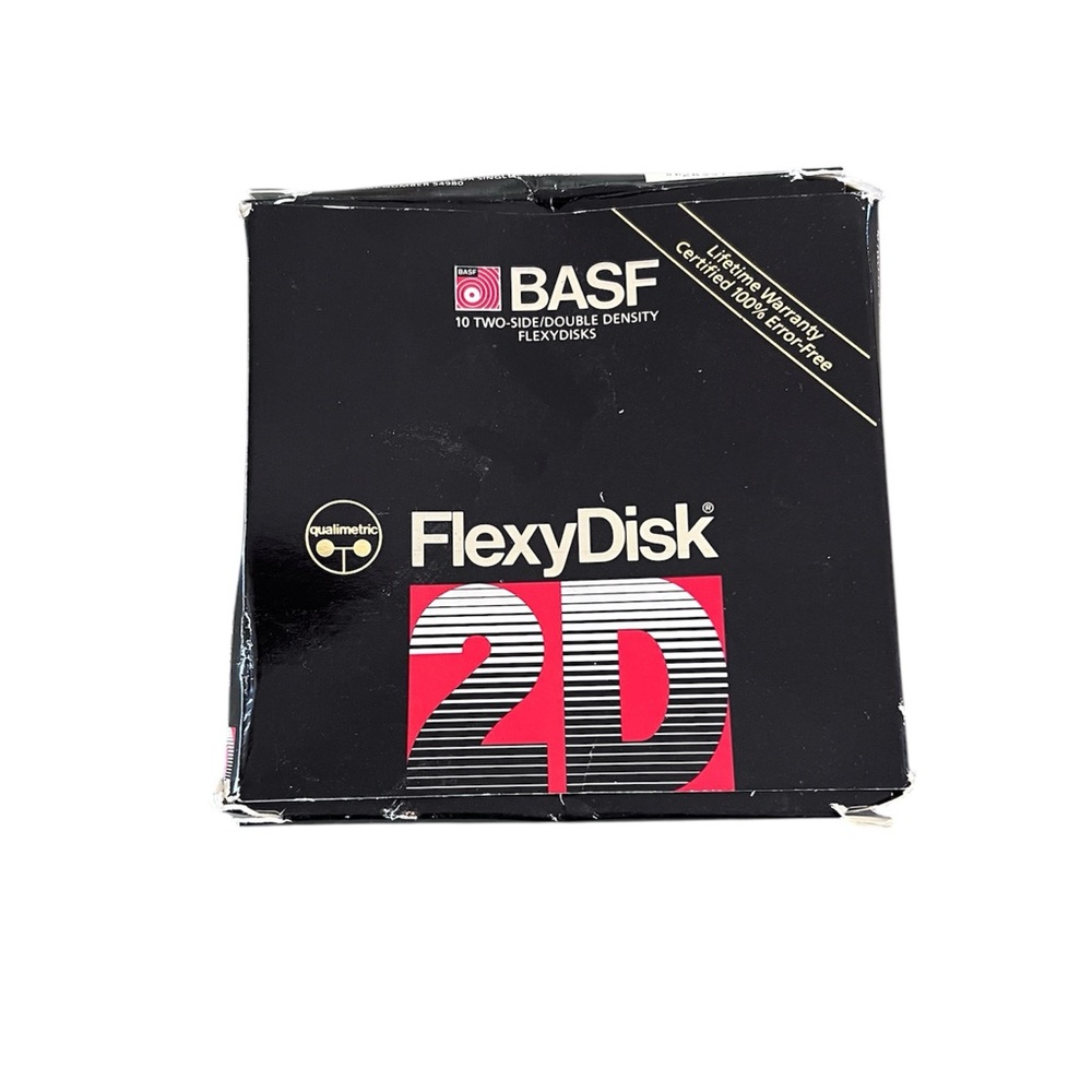 Vintage Box of (5) BASF 2D 5.25" FlexyDisks Two Sided Double Density